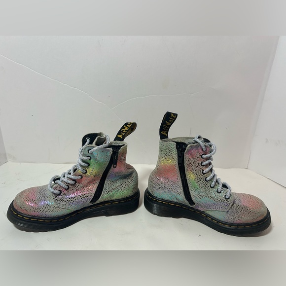 Dr. Martens 1460 Pascal T  Iridescent Rainbow Glitter Boots Girls  Kids Sz 9 - Picture 4 of 9